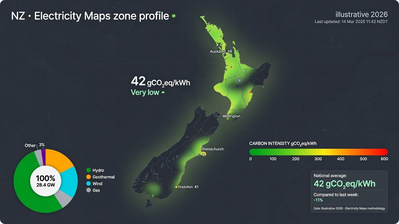 New Zealand electricity carbon profile